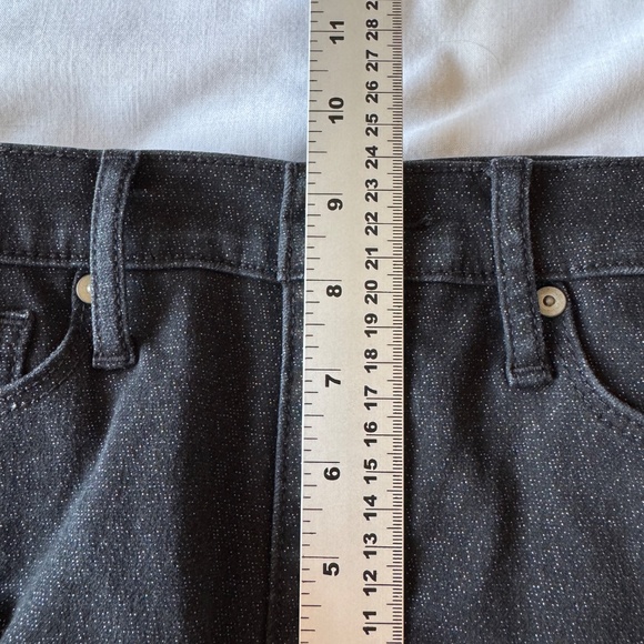 Banana Republic Womens Mid-Rise Skinny Glitter Jeans Black 28 Retro Disco Preppy - Picture 13 of 15